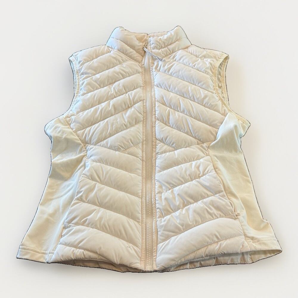 Fabletics Womens White Puffer Full Zip Athletic Outdoor Vest Size M Medium - Picture 1 of 10